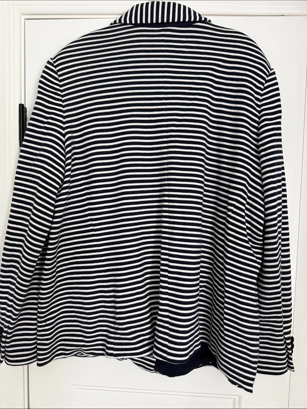 Lauren Ralph Lauren Navy and White Striped Blazer - Picture 3 of 3
